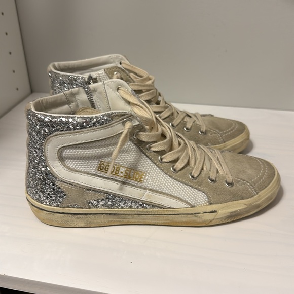 Golden Goose Slide Double Quarter Silver / White / Marble - Picture 4 of 11